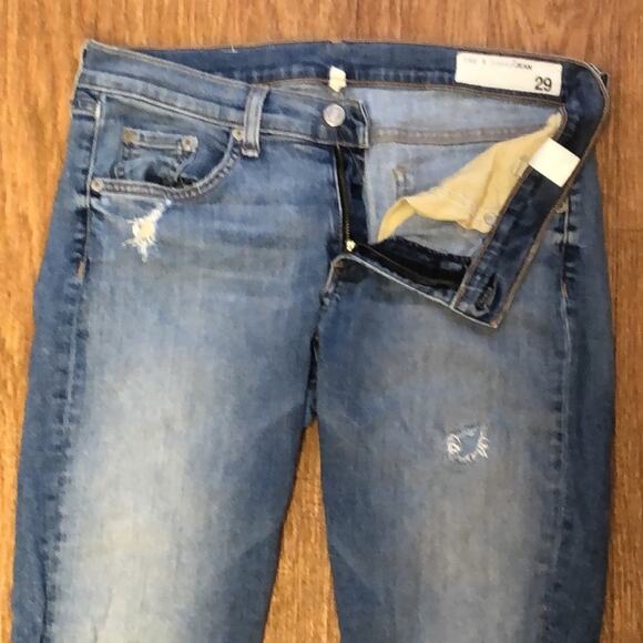 Rag & Bone Gunner Distressed Light Wash Capri Jeans Size 29 - Picture 5 of 13